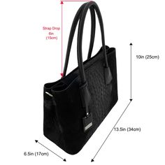 This genuine leather women's carryall top-handle tote bag is hand-made in an old-fashioned artisan leather workshop in Florence, Italy by a family which has been crafting beautiful bags, wallets, and accessories from top-quality genuine leather for generations. Made from the highest quality cowhide Italian leather with attention to every detail, this elegant handbag features a unique design which combines suede on the sides with hand-stained crocodile-pattern leather in the middle. This tote bag Leather Satchel With Handle Drop, Black Satchel With Rolled Handles For Formal Occasions, Black Satchel With Rolled Handles For Formal Events, Formal Black Satchel With Rolled Handles, Leather Handheld Bag With Rolled Handles, Handheld Leather Bags With Rolled Handles, Leather Business Satchel With Rolled Handles, Leather Satchel With Rolled Handles For Business, Leather Satchel With Rolled Handles And Top Handle