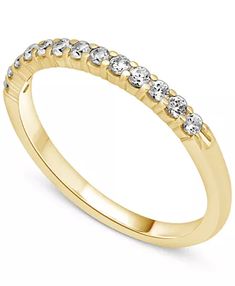 Macy's Diamond Band (1/4 ct. t.w.) in 14k White, Yellow, or Rose Gold & Reviews - Rings - Jewelry & Watches - Macy's Ring Bands, Gold Sign, Rings Jewelry, Jewelry Repair, Diamond Band, Round Cut Diamond, Diamond Bands, Diamond Wedding Bands, Custom Rings