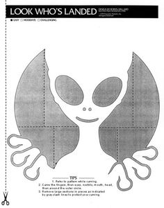 the pattern for an alien head is shown