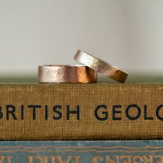 This unique ring is hand made and textured using solid 9ct rose gold, making the perfect wedding band. Solid, simple and understated it would make a perfect gift for any occasion for either a man or woman. The band is rectangular in profile, 1.8mm thick and 6mm wide and has a matt organic beaten texture to the gold which gives the ring a lovely earth look. Each piece is handmade in our small workshop in the village of Dounby on the Orkney Islands, a little island just off the top of Scotland. If Minimalist Bands With Polished Edges As Gift, Tanzanite Pendant, Orkney Islands, Cardboard Jewelry Boxes, Tarnished Jewelry, Small Workshop, Silver Stacking Rings, Unique Ring, Ring Sizer