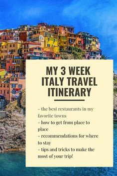 the title for my 3 week italy travel itinerary