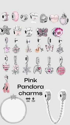 Pink Pandora Charms, Chunky Silver Jewellery, Disney Jewelry