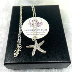 New Handmade Starfish Pendant Necklace Makes A Great Gift Ships Next Business Day Starfish Nickel-free Necklace As Gift, Nickel-free Starfish Necklace For Gift, Silver Necklaces Women, Starfish Pendant, Necklace Women, Sterling Silver Necklace, Charm Jewelry, Starfish, Sterling Silver Necklaces