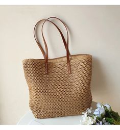 Elena Handbags Straw Woven Tote Hand Bags For Women, Boho Handbags, Carryall Tote, Straw Handbags, Simple Leather, Woven Tote Bag, Boho Bags, Straw Bags, Summer Bag