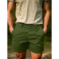 Season:Summer; Fabric:Cotton Blend; Gender:Men's; Style:Stylish,Casual,Streetwear; Occasion:Outdoor,Going out,Daily; Fit Type:Regular Fit; Function:Comfort; Waistline:Mid Waist; Pattern:Plain; Design:Button,Pocket; Pants Type:Shorts,Work Shorts,Chino Shorts,Bermuda shorts; Fly Type:Button; Front page:FF; Listing Date:12/20/2023; Production mode:External procurement; Hips:; Length:; Waist:; Fit US Size:null; Fit UK Size:null; Fit EU Size:null; Pants Length:Short Casual Bermuda Shorts Solid Color, Casual Shorts With Short Inseam In Solid Color, Casual Khaki Solid Color Shorts, Solid Color Cotton Bermuda Bottoms, Solid Color Summer Cargo Shorts For Outdoor, Solid Color Cotton Shorts, Solid Color Cotton Bermuda Shorts, Solid Color Shorts With Short Inseam And Pockets, Shorts With Pockets And Short Inseam