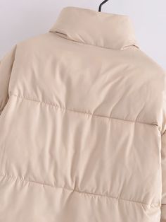 F00151119-102 Casual Beige Plain Outerwear, Plain Beige Outerwear For Winter, Beige Plain Outerwear For Winter, Beige Plain Winter Outerwear, Short Bread, Padded Coat, Make A Change, Cotton Pads, Casual Fits