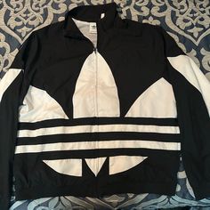 New, Never Used. Oversized Windbreaker, Adidas Jackets, Adidas Black, Black Adidas, Adidas Men, Mens Jackets, Jackets & Coats, Black White, Man Shop