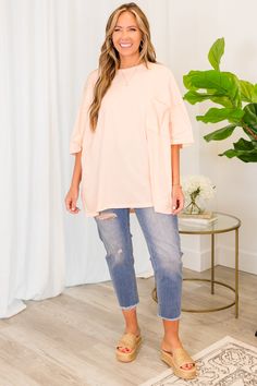 Embrace comfort and style effortlessly with this top! This cream pink versatile top is perfect for a casual day out on the town, and can be easily paired with skinnies or leggings! The raw hemlines adds a touch of uniqueness to your look! Get ready to feel comfortable and confident in this top! 100% Cotton Wedge Heel Sneakers, Pink Sale, Midi Dress Party, Summer Swim Suits, Jumpsuit Shorts Rompers, Top Graphic Tees, Sandals For Sale, Maxi Dress Party, Shop Maxi Dresses