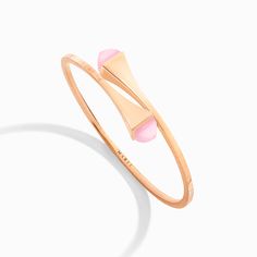 Cleo Gold Slip-On Bracelet Marli New York Rose Pink Quartzite XXXS Luxury Rose Gold Bangle Bracelet, Luxury Rose Gold Bangle Jewelry, Adjustable Polished Rose Gold Bangle, Adjustable Rose Gold Bangle With Polished Finish, Luxury Rose Gold Bracelets With Polished Finish, Elegant 14k Pink Gold Bracelets, Rose Gold Gemstone Bangle Jewelry, Luxury Pink Gold Bracelets For Formal Occasions, Luxury Pink Gold Bracelet For Formal Events