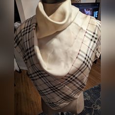 Questions? Leave A Comment Below! Maybe Worn Twice. Good Condition. Timeless Touch Of Elegance To Enjoy Forever......Pretty Much! Full Price Offering Gets The Bag Also Burberry Black, Burberry Accessories, Triangle Scarf, Shawl Scarf, Pretty Much, Black Cream, Scarf Shawl, Scarf Wrap, New Color