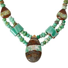 Jay King Sterling Silver Multicolor Boulder Variscite 18" Necklace Featuring natural variations of greenish-blue, brown and white colors, each of these handcrafted Boulder Variscite necklace designs is truly unique, making it the perfect style statement to set you apart from the crowd! From Jay King.       Approx. 18"L x 5/16"W with 2-3/4" extender     Drop approx. 1-3/4"L x 1"W     Stamped .925     Hook closure     Sterling silver necklace has pear-shaped, multicolor variscite drop at center Unique Southwestern Green Necklace, One Of A Kind Southwestern Green Necklace, Southwestern Green Necklace, Green Chrysocolla Necklaces With Natural Stones, Green Turquoise Necklace Gift, Nature-inspired, Green Turquoise Necklace For Gift, Nature-inspired, Earthy Green Gemstone Necklace, Nature-inspired Green Turquoise Necklace As Gift, Nature-inspired Green Turquoise Necklace Gift