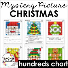 Christmas Mystery Picture Hundreds Chart - Christmas Math - Teacher Jeanell 100 Grid, Christmas Mystery, Hundreds Chart, Pixel Color, Math Practice, Mystery Pictures, Christmas Math, Early Finishers, Math Practices