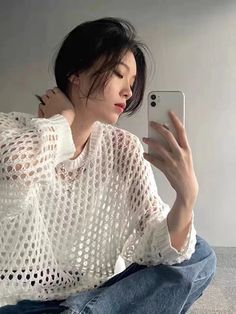 Harajuku Women Pullovers 2023 Ropa Mujer Y2k Clothing Fashion Hollow Out Knitting Sweater Loose Harajuku Women, Knitting Sweater, Y2k Clothing, Loose Sweater, Women Pullover, Harajuku, Knitted Sweaters, Jumper, Fashion Outfits