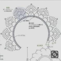 the diagram shows how to make a circular doily with flowers and leaves on it