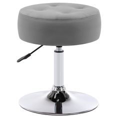 the stool is upholstered with an adjustable foot rest