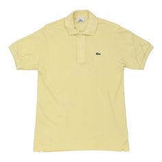 Vintage yellow Lacoste Polo Shirt - mens small Yellow Collared Polo Shirt For Summer, Summer Yellow Polo Shirt With Polo Collar, Yellow Polo Collar T-shirt For Summer, Yellow Polo Shirt With Collar For Summer, Yellow Summer Polo Shirt, Yellow Cotton Polo Shirt With Polo Collar, Casual Yellow Polo Shirt, Casual Yellow Cotton Polo Shirt, Lacoste Polo Shirts