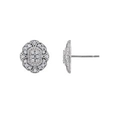 Elegant and charming, these Tiara diamond deco stud earrings are a stunning choice. Elegant and charming, these Tiara diamond deco stud earrings are a stunning choice. Nickel free Metal: 10k white gold Backings: post Packaging: boxed Plating: rhodium Finish: polished Diameter: 9.15 mmDIAMOND DETAILS Total weight: 1/4 ct. Shape: round Setting: prong Diamond weights are approximate. Diamond Total Weights may vary between .01 and .13 ct. Some diamonds consist of fewer than 17 facets. Gemstones may Classic Cluster Earrings In Diamond White For Formal Events, Classic Cluster Earrings In Diamond White For Formal Occasions, Classic Diamond White Cluster Earrings For Formal Occasions, Classic Diamond White Cluster Earrings For Formal Events, Classic Cluster Earrings For Formal Occasions, Elegant Oval Diamond Cluster Earrings, Classic Cluster Earrings With Single Cut Diamonds, Elegant Oval Cluster Earrings With Brilliant Cut, Art Deco White Gold Diamond Earrings With Brilliant Cut