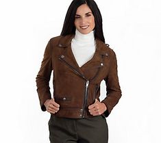 Soft suede lends luxurious comfort to this vintage-inspired biker jacket outfitted with zip pockets to secure your essentials. From Frye. Fall Suede Leather Jacket With Zipper, Fall Suede Leather Jacket With Zipper Closure, Suede Leather Jacket With Zipper For Fall, Casual Suede Biker Jacket For Fall, Casual Suede Biker Jacket For Work, Winter Suede Biker Jacket For Workwear, Suede Biker Jacket For Workwear In Winter, Suede Biker Jacket With Zipper For Work, Long Sleeve Suede Biker Jacket For Fall