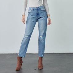 These Mid-Rise Boyfriend Jeans Hit At Exactly The Right Spot On Your Waist And With Some Spandex, These Will Stretch As You Wear And Get Super Comfy! Kancan Stretch Level: Comfort Stretch Color: Medium Blue Wash Cut: Cuffed Boyfriend, 27" Inseam Rise: Mid-Rise, 9.25" Front Rise 99% Cotton, 1% Spandex Stitching: Classic Fly: Zipper Style #: Kc8645m Kancan Jeans, Fall 24, High Rise Mom Jeans, High Jeans, Colored Jeans, Medium Blue, Boyfriend Jeans, Mom Jeans, Mid Rise