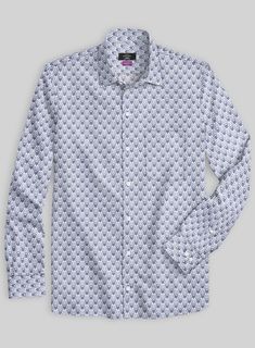 Make an impressive entry at any occasion by wearing our floral-printed Liberty Abrodi Cotton Shirt. Stun everyone with your sense of style when you attend any party. 
 
This shirt will help you stand out with its stylish design and provide exceptional comfort and breathability throughout the day. Style it to perfection for a fashionable makeover and achieve a dapper look. 
  Made according to your measurements for the special you. 
 
 Pamper yourself, get this shirt made exclusively for you now! Formal Floral Print Top With Spread Collar, Elegant Shirt With Floral Print And Spread Collar, White Floral Print Shirt For Formal Occasions, Formal Cotton Shirt With Floral Print, Classic Formal Tops With Floral Print, Formal Patterned Shirt With Floral Print, Patterned Formal Shirt For Spring, Classic Printed Tops For Formal Occasions, Formal White Printed Tops