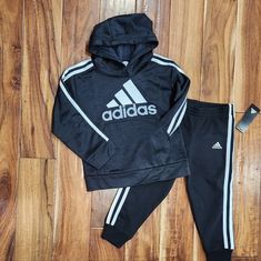 Nwt Bin Pn Adidas Cotton Activewear For Fall, Adidas Cotton Activewear For Winter, Black Fleece Adidas Hoodie, Black Adidas Long Sleeve Activewear, Adidas Black Long Sleeve Activewear, Black Winter Activewear, Fleece Joggers, Adidas Black, Black Adidas