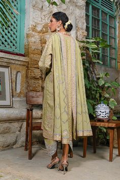 Neysa – Sania Maskatiya International Silk Salwar Kameez With Naqshi Embroidery, Silk Salwar Kameez With Naqshi Straight Kurta, Silk Salwar Kameez With Naqshi Embroidery, Straight Kurta, Silk Salwar Kameez With Naqshi In Straight Kurta Style, Green Naqshi Saree Sets, Semi-stitched Green Naqshi Dupatta, Green Traditional Anarkali Set With Naqshi, Eid Green Anarkali Set With Naqshi Detailing, Green Anarkali Salwar Kameez With Naqshi