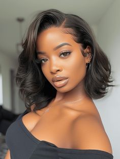 32 Gorgeous Spring Haircut Ideas for Black Women Medium Length Hair Styles Black Women Natural, Shoulder Length Haircut Black Women, Medium Sassy Hairstyles, Lob Haircut Black Women, Curvy Girl Haircut, Medium Length Hair Styles Black Women, Haircut Ideas For Black Women, Layered Bob Hairstyles For Black Women