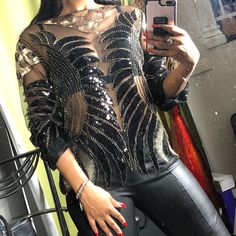 Beautiful & Luxurious Beaded Gold & Black Sequin Top - One Size Fits All Only A Few Left!!! Glamorous Sequin Blouse For Night Out, Glamorous Contrast Sequin Blouse For Night Out, Evening Black Top With Contrast Sequin, Black Contrast Sequin Top For Evening, Glamorous Embellished Fall Blouse, Glamorous Fall Embellished Blouse, Chic Embellished Tops For Club, Festive Glamorous Black Blouse, Black Party Top With Contrast Sequin