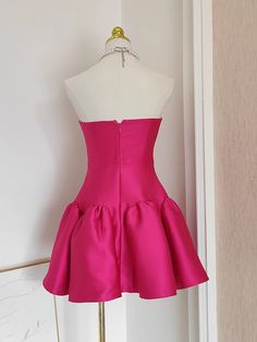 Item Details ： Product Number : SD230 Fabric: A Line Silhouette：Satin Sleeves : Sleeveless Back Style: Zipper Size: S,M,L S length 64CM bust 82CM waist 66CM M length 65CM bust 86CM waist 68CM L length 66CM bust 88CM waist 70CM Pink Fitted A-line Strapless Dress, Satin A-line Strapless Dress For Party, Pink A-line Strapless Dress For Prom, Fitted Satin A-line Sleeveless Dress, Fitted A-line Sleeveless Satin Dress, Strapless Sleeveless Dress For Homecoming Party Season, A-line Satin Sleeveless Dress For Prom, Sleeveless Strapless Dress For Homecoming Party Season, Pink Satin Dress For Party Season