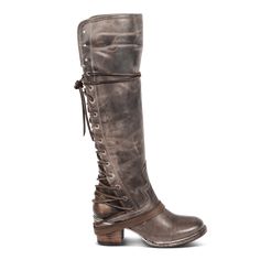 Wide Calf Lace-up Boots For Fall, Chic Knee-high Lace-up Boots For Fall, Rugged Heeled Boots For Fall, Rugged Brown Knee-high Boots For Fall, Fall Knee-high Boots With Front Lace-up And Round Toe, Brown Boots With Front Lace-up Fastening For Fall, Fall Knee-high Boots With Lace-up Fastening And Round Toe, Fall Brown Boots With Front Lace-up Fastening, Fall Leather Heeled Boots With Front Lace-up