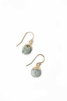 The Serenity Collection is beloved classic line from Anne Vaughan Designs. These mindfully crafted earrings are ideal for pairing with other items from the collection. Gold Filled (nickel and lead-safe) Blue Opal .75", with gold filled ear wires We hand select our natural materials, thus there may be slight variations in color and/or size that will not detract from the overall aesthetic Our unique handcrafted designer jewelry for women is made in America, each design created individually in our Teardrop Jewelry With French Hook For Gifts, Teardrop French Hook Jewelry As A Gift, Teardrop French Hook Jewelry For Gifts, Adjustable Jewelry With French Hook As A Gift, Oval Jewelry With French Hook For Gifts, Oval Brass Earrings As Gift, Oval Brass Earrings For Gift, Classic Brass Jewelry With Lever Back Ear Wires, Artisan Turquoise Oval Earrings