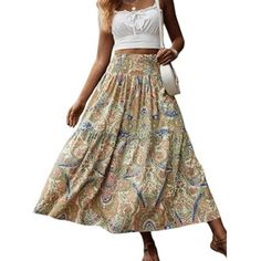 New With Tags Multiple Sizes Available At The Checkout. Color: Multi. (Top Quality Guaranteed) Fabric Has No Stretch. Long Flared Skirt, Multi Top, Boho Paisley, Flared Skirt, Flare Skirt, Paisley Print, Paisley, Womens Skirt, High Waisted