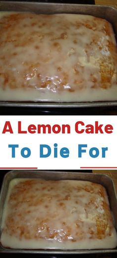 two pans filled with lemon cake sitting on top of a counter next to the words weight watchers a lemon cake to die for