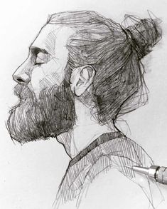 a drawing of a man with a beard