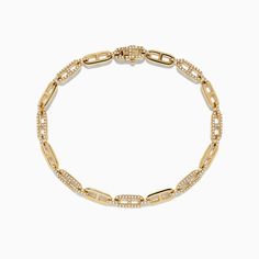 D'Oro 14K Yellow Gold Chain Link Diamond Tennis Bracelet 0.94 TCW 14k Yellow Gold Chain Link Bracelet, 14k Gold Link Tennis Bracelet, Classic 14k Gold Diamond Bracelet With Chain, 14k Gold Link Diamond Bracelet, 14k White Gold Link Diamond Bracelet, Gold Timeless Diamond Bracelet, Tarnish Resistant, 14k Gold Link Diamond Bracelet, Tarnish Resistant, 14k Gold Diamond Bracelet, Tarnish Resistant, 14k Gold Diamond Jubilee Bracelet With Oval Links