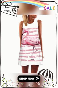 Fashion Print Round Neck Sleeveless Summer Dresses Chic Pink Sleeveless Beach Dress, Printed Pink Sleeveless Summer Dress, Pink Printed Sleeveless Summer Dress, Casual Pink Sleeveless Dress For Beach Season, Casual Pink Sleeveless Beach Dress, Pink Sleeveless Dress For Vacation, Pink Sleeveless Dress For Beach Season, Pink Printed Sleeveless Dress For Summer, Pink Sleeveless Mini Dress For Vacation