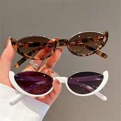 Retro Small Half Frame Sunglasses Women Cat Eye Trendy Vintage Modern Eyewear Fashion Luxury Brand Trendy Eyewear, Retro Fashion Women, Cat Eye Sunglasses Women, Cycling Sunglasses, Pink Frames, Trendy Sunglasses, Cat Eyes, Rimless Sunglasses, Small Cat