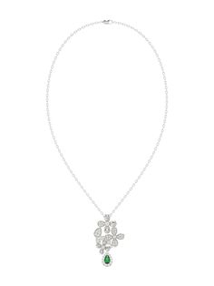 Floral White Gold Pendant Necklace | Marchesa Luxury Silver Flower-shaped Diamond Necklace, Luxury Silver Diamond Necklace In Flower Shape, Formal Silver Diamond Necklace With Detachable Pendant, Formal White Gold Necklace With Flower Shape, Formal White Gold Necklace In Flower Shape, Formal White Gold Flower-shaped Necklace, White Gold Flower-shaped Fine Jewelry Necklace, Elegant White Flower Necklace With Delicate Chain, White Flower Pendant Necklace In Fine Jewelry Style