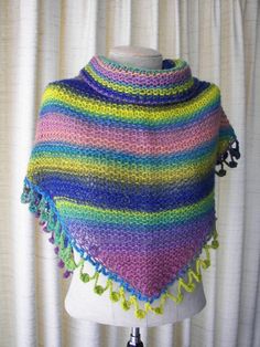 RAINBOW DREAM: Hand Knit Shawl Triangle Scarf 100% Soft Wool/ Gina / Feminine Colorful Gift / Ready Handmade Multicolor Yarn Knitting Pattern, Multicolor Crochet Knitting Pattern One Size, Multicolor Acrylic Yarn Knitting Pattern, Handmade Multicolor Knit Knitting Pattern, Bohemian Multicolor Yarn Knitting Pattern, Handmade Multicolor Knitting Pattern, Multicolor Knitted Knitting Pattern, Multicolor Hand Knitted Patterns In Acrylic Yarn, Bohemian Multicolor Knitted Pattern