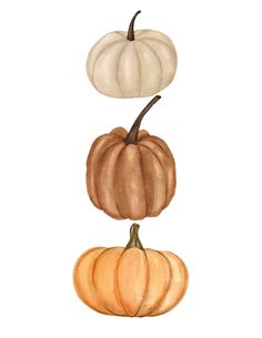 three pumpkins sitting on top of each other