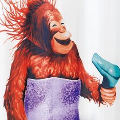 an image of a bigfoot holding a blow dryer