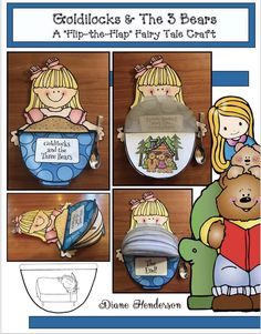 an image of goldilocks and the 3 bears activity book with pictures on it