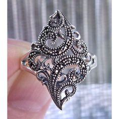 This Beautiful Women's Fashion Ring Is A Swirl Design With Marcasite Stones. Its 23.5 (Mm) Wide At Its Widest Point, Is Stamped 925 And Has A Rhodium Finish For Greater Shine And Durability. If You Don't See The Size You Want Please Contact Me And I Will See If I Can Order One For You, This Ring Is Available In Sizes 4-11. Nwot Comes From A Smoke Free Home. Marcasite Jewelry, Womens Rings Fashion, Marcasite Ring, Swirl Ring, Rings Jewelry Fashion, Fashion Ring, Swirl Design, Womens Jewelry Rings, Fashion Rings