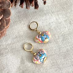 Colors Talavera Earrings - Bootsologie Talavera Earrings, Mexican Flower Earrings, Mexico Inspired Earrings, Mexican Filigree Heart Dangle Earrings, Bohemian Multicolor Heart-shaped Earrings, Talavera Design, Unique Handmade Earrings, Talavera Pottery, Colorful Ceramics