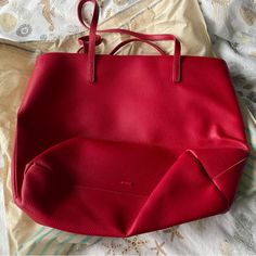 Never Used Red Leather Shoulder Bag From Via Mia, Which Is A Brazilian Brand. Dimensions Are: - 11” Tall - 17 ½” Wide - 5” Across On The Bottom. - Straps Are 8 ½” Long It Is Lined Inside With A Red Cloth. It Comes With A Cloth Bag For Storage And Protection. Let Me Know If You Have Any Questions! Red Satchel For Daily Use With Dust Bag, Elegant Red Shoulder Bag For On-the-go, Red Shoulder Bag For Shopping, Chic Red Bags For Errands, Chic Red Bag For Errands, Red Satchel With Large Capacity For On-the-go, Red Satchel With Removable Pouch For Shopping, Red Large Capacity Satchel For On-the-go, Large Capacity Red Satchel For On-the-go