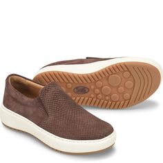 Watney | Sofft Shoe Suede Slip-ons With Textured Sole And Round Toe, Suede Cushioned Slip-ons, Comfortable Suede Slip-ons With Textured Footbed, Suede Slip-ons With Textured Footbed, Suede Slip-on Sneakers With Leather Footbed, Slip-on Suede Sneakers With Leather Footbed, Fall Suede Low-top Slip-ons, Brown Suede Slip-ons With Removable Insole, Christian Christmas Cards