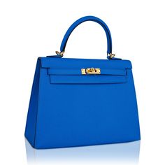 Guaranteed authentic exquisite Hermes Kelly 25 Sellier bag featured in richly saturated Bleu Frida.This exotic Hermes Kelly bag colour is a beautiful year round neutral.Accentuated with gold hardware and epsom leather. Comes with signature Hermes orange box, raincoat, shoulder strap, sleepers, lock, keys and clochette.NEW or NEVER WORN.The Hermes Kelly 25cm bag price retains its value due to the high demand of this limited style.Mightychic has offered exquisite Hermes selections for 22 years mat High-end Gold Epsom Leather Bag, Gold Epsom Leather Bag For Everyday Luxury, Blue Top Handle Bags For Everyday Luxury, Luxury Blue Epsom Leather Bag, Elegant Gold Bag In Epsom Leather, Elegant Gold Epsom Leather Bag, Blue Epsom Leather Top Handle Bag, Blue Epsom Leather Bag With Gold-tone Hardware, Hermes Crocodile Bag