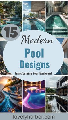 15 Modern Pool Designs Transforming Your Backyard Modern Pools Design, Contemporary Pool Design, Modern Pool Designs, Modern Pool Design, Modern Pool And Spa, Pool Design Modern, Contemporary Pool, Pool Landscaping Ideas