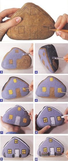 step by step instructions on how to make a rock house