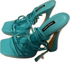 Tie Up Heels, Blue Ties, Blue Tie, Nine West Shoes, Ocean Blue, Blue Ocean, Nine West, Color Blue, Size 7